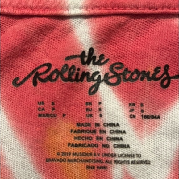 ROLLING STONES Tie Dye Graphic Band Concert Tee Small Unisex - Picture 6 of 7